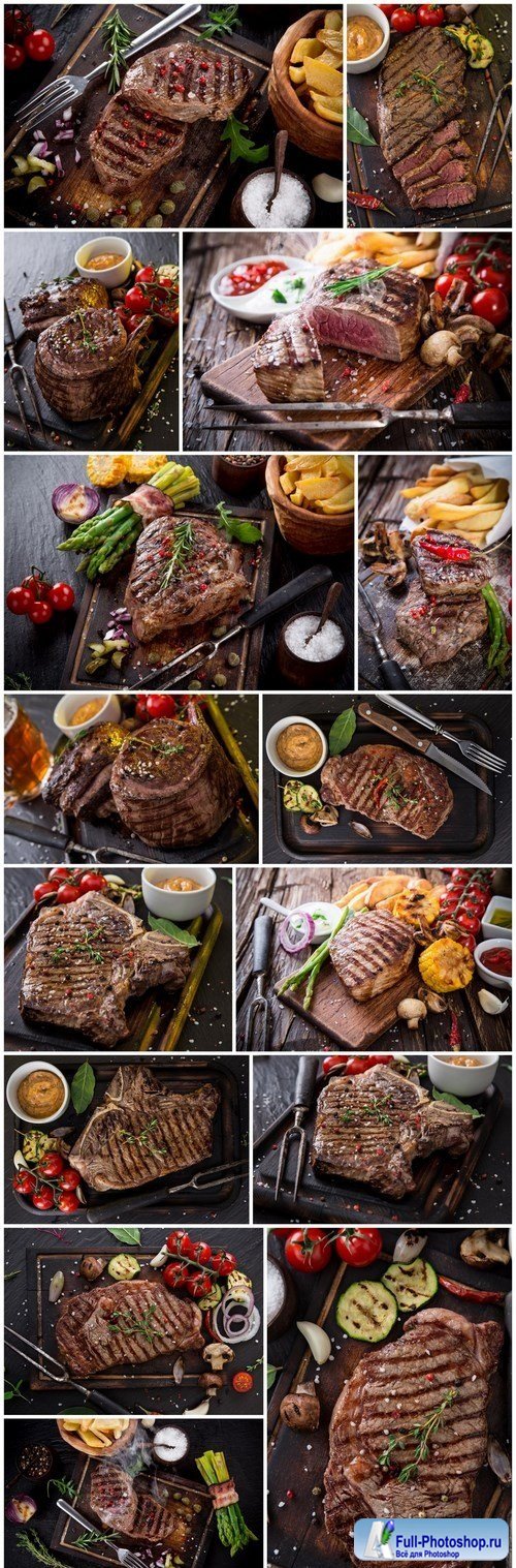 Beef Steak on Wooden Table 2 - 15xUHQ JPEG