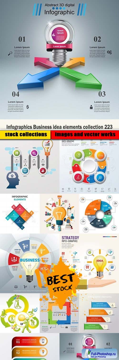 Infographics Business idea elements collection 223