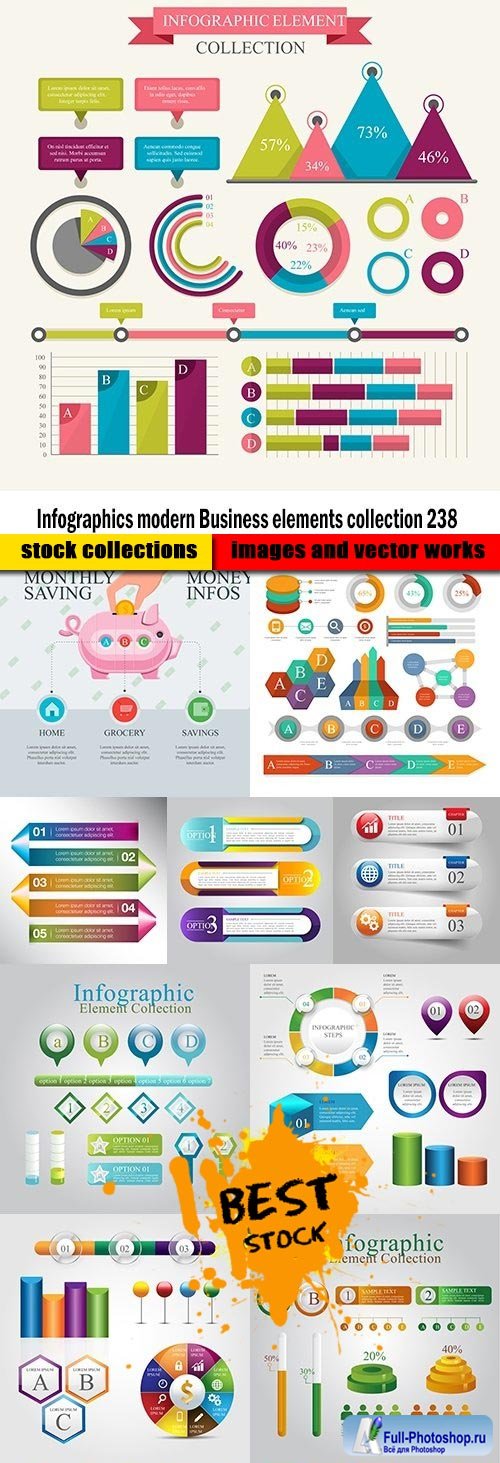 Infographics modern Business elements collection 238