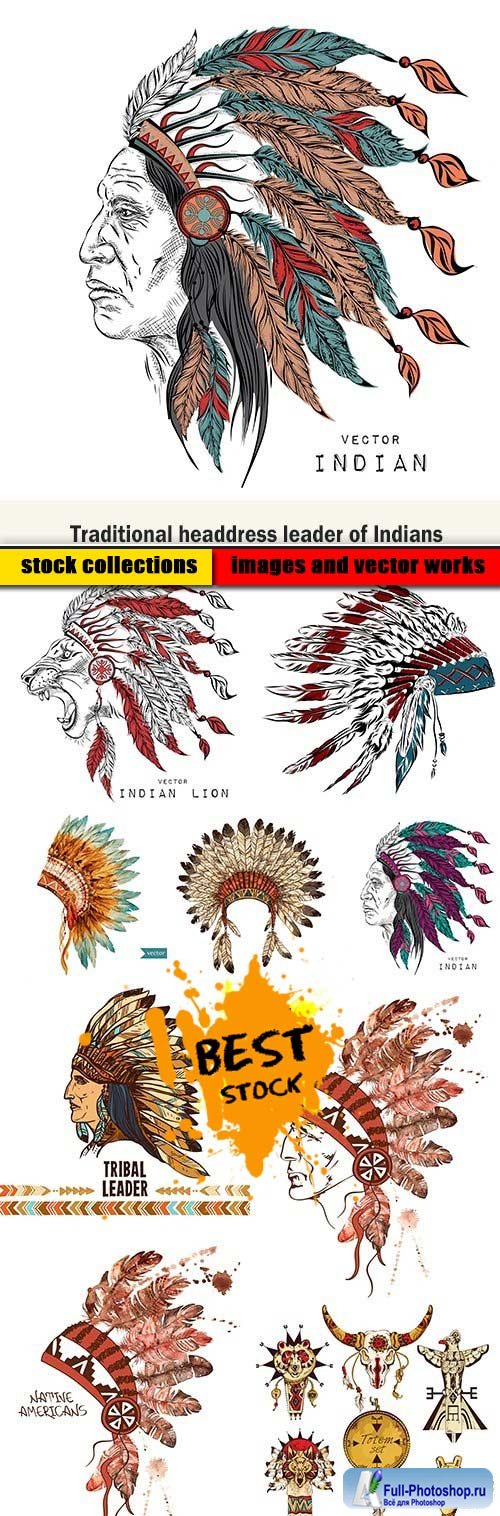 Traditional headdress leader of Indians
