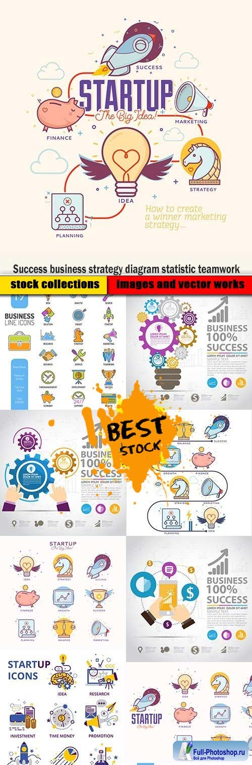 Success business strategy diagram statistic teamwork