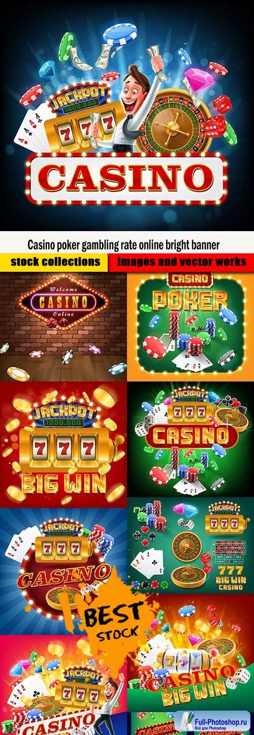 Casino poker gambling rate online bright banner