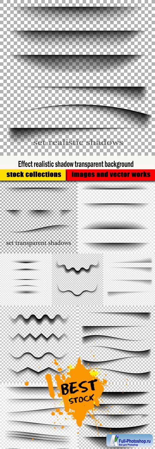 Effect realistic shadow transparent background