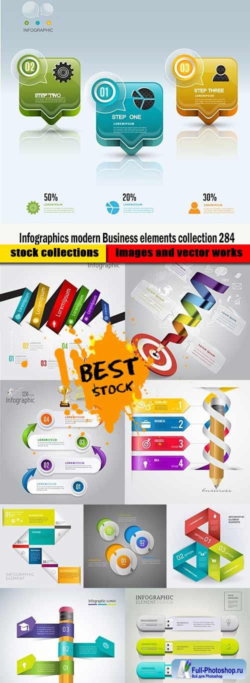 Infographics modern Business elements collection 284