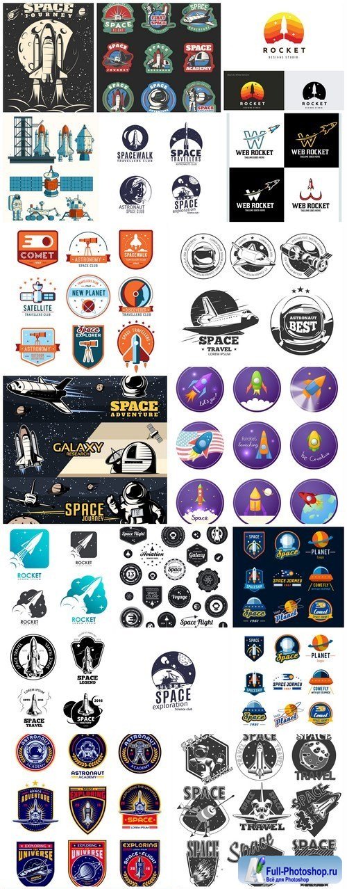 Space Label Logo Collection - 20 Vector
