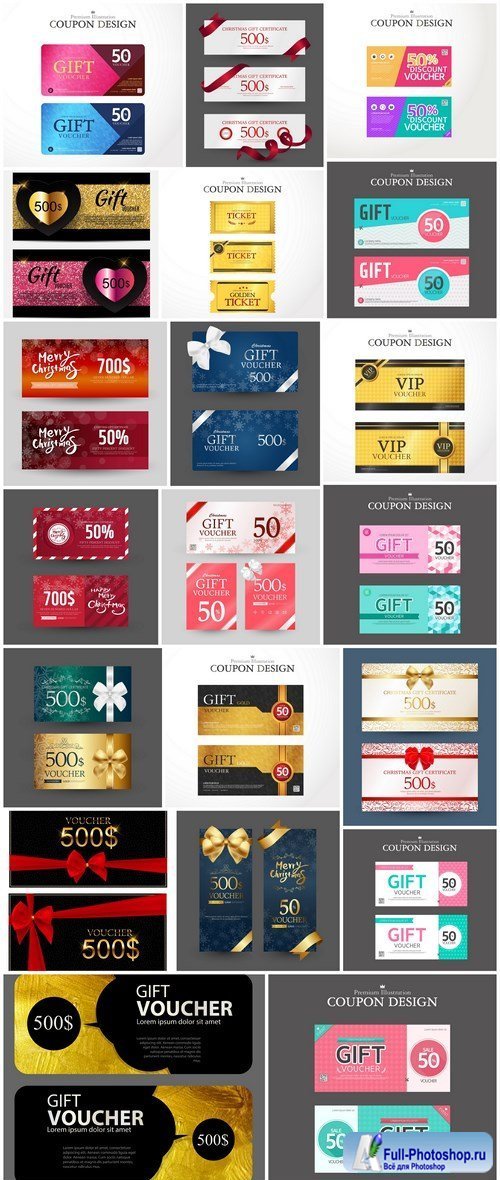 Gift Voucher Collection #25 - 22 Vector