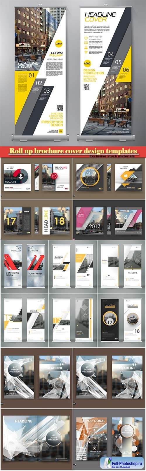 Roll up brochure cover design templates