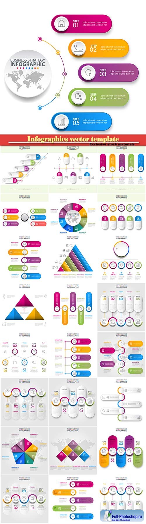 Infographics vector template for business presentations or information banner # 11