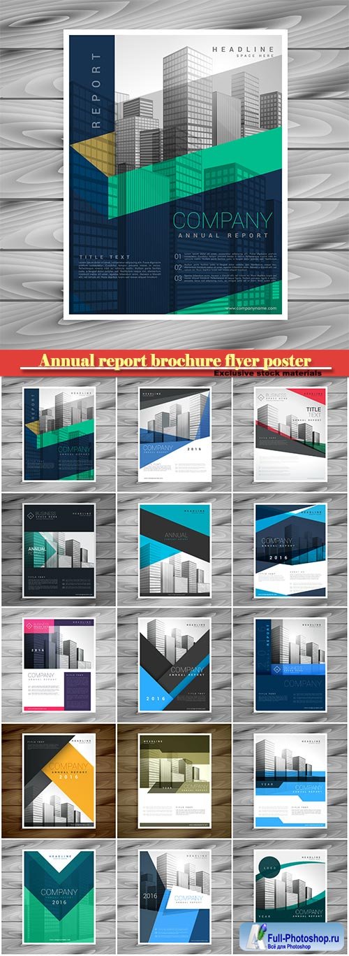 Annual report brochure flyer poster design template vector