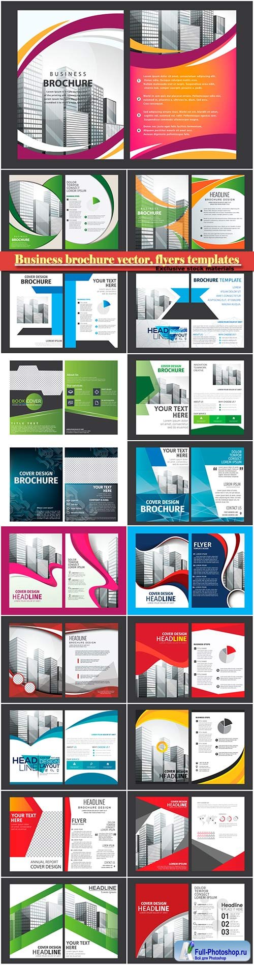 Business brochure vector, flyers templates # 38