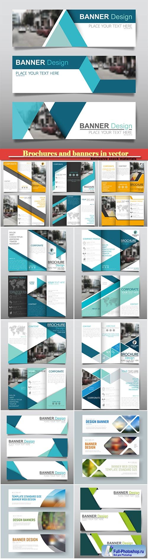 Brochures and banners in vector
