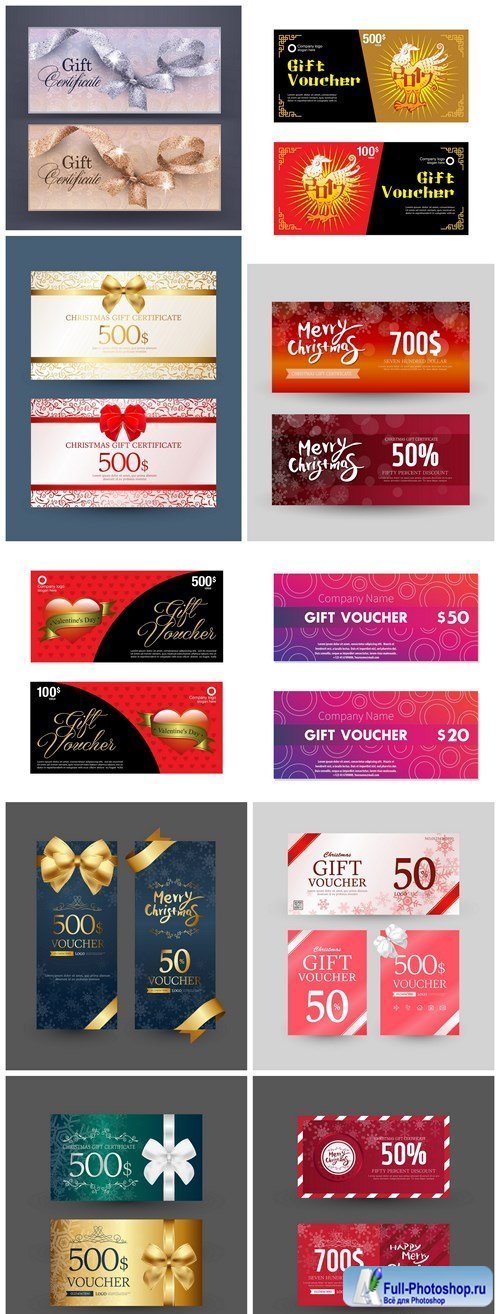 Gift Voucher Collection #23 - 10 Vector