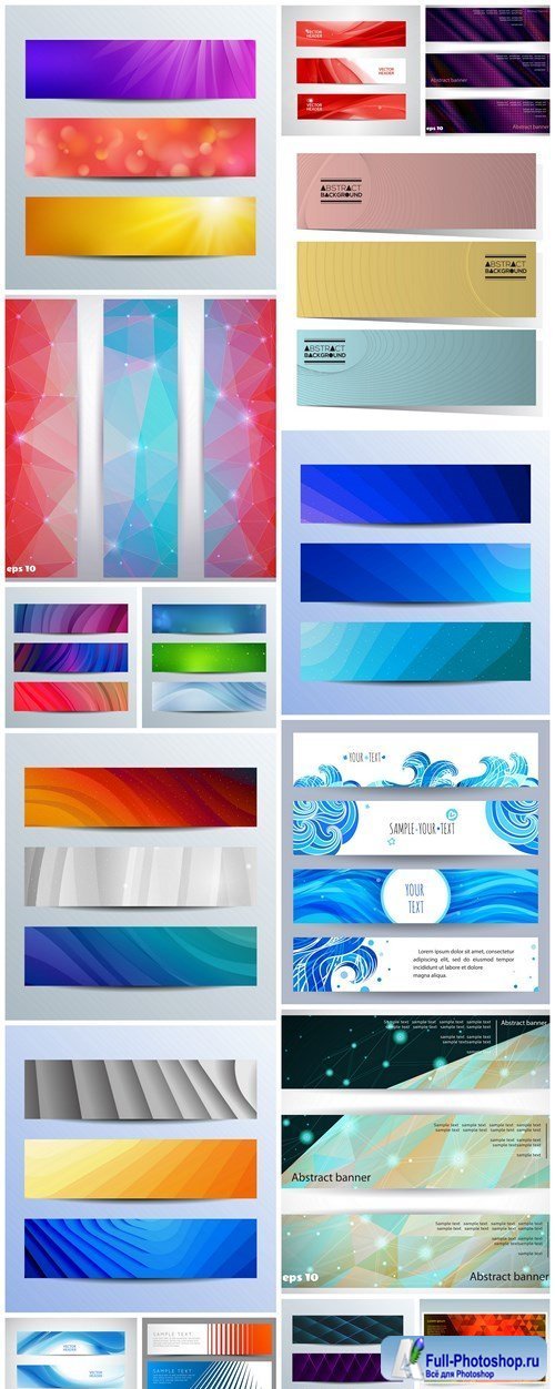 Abstract Banners Collection #127 - 16 Vectors