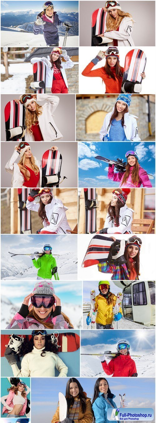 Beautiful Girls Snowboarders - 20 HQ Images