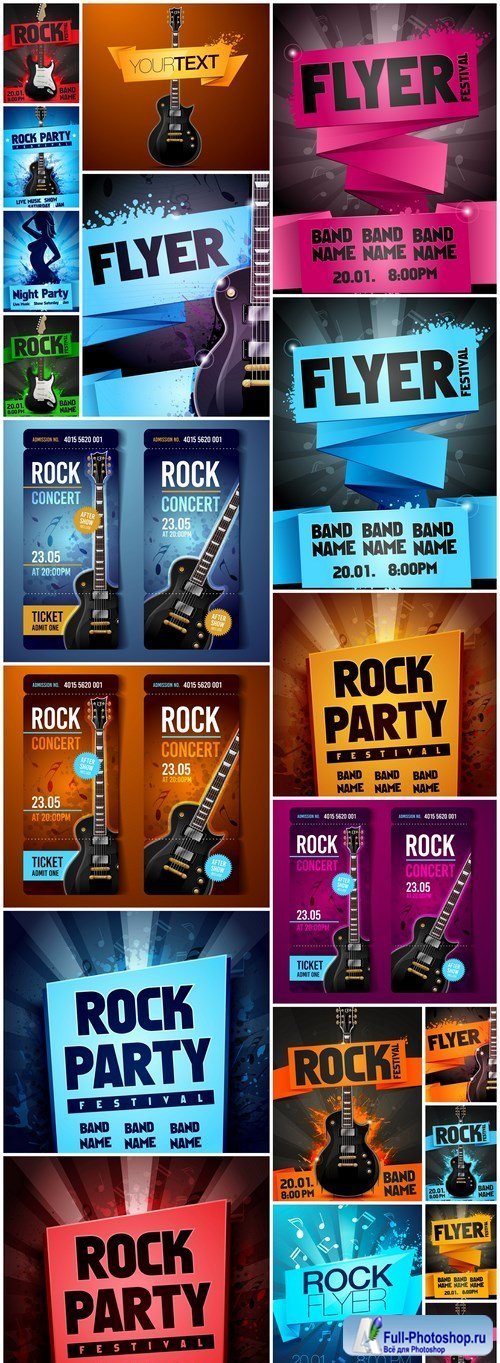 Rock Party Flyer - 20 Vector