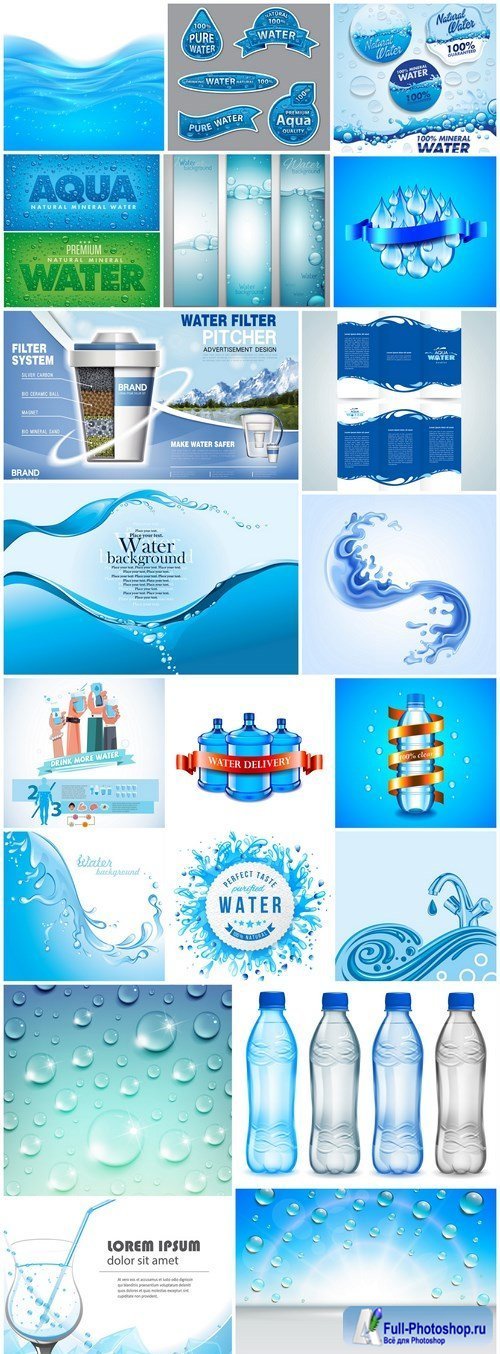 Water Design Elements #2 - 20 Vector