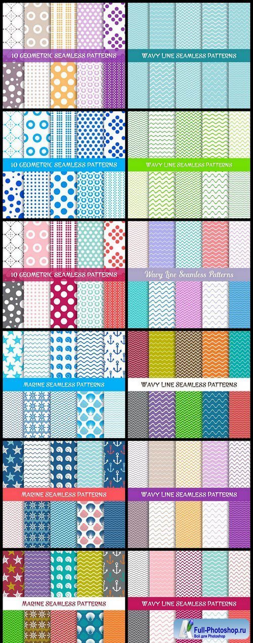 Seamless Pattern Collection #137 - 12 Vector