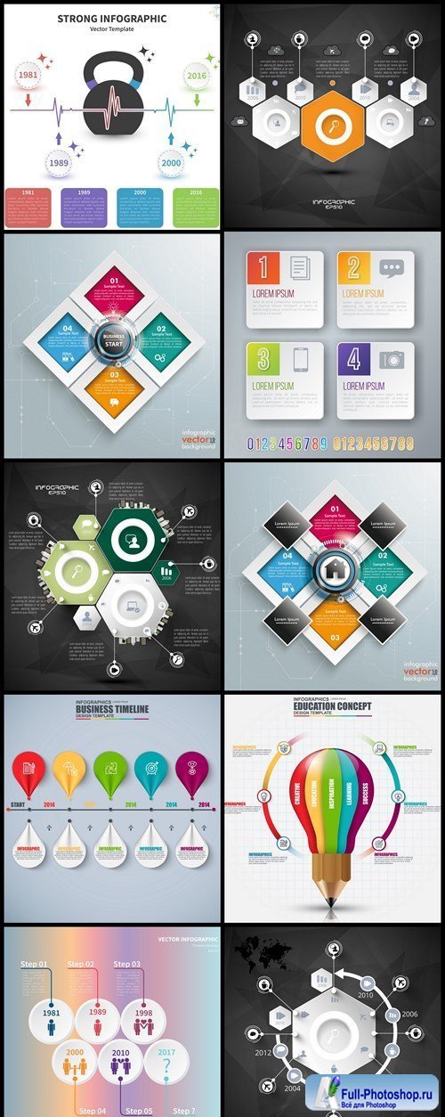 Infographics Design Elements #273 - 10 Vector
