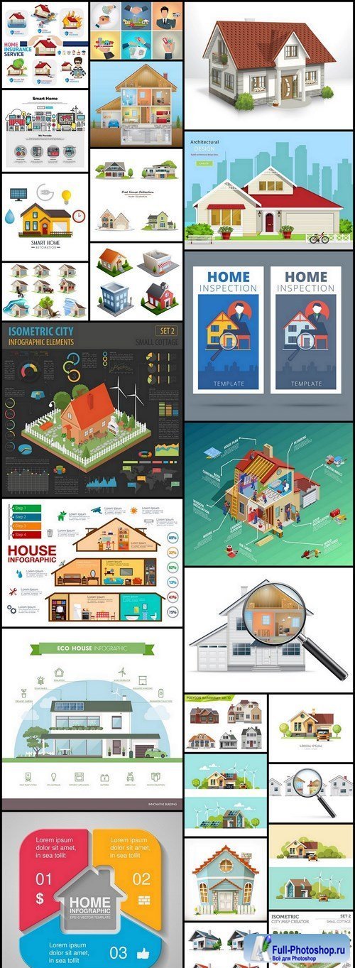 House Home Design Elements - 25 Vector