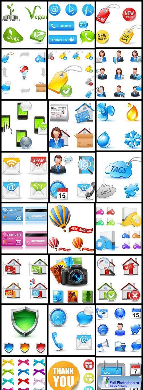 Different Business Pictogram Icons - 25 Vector