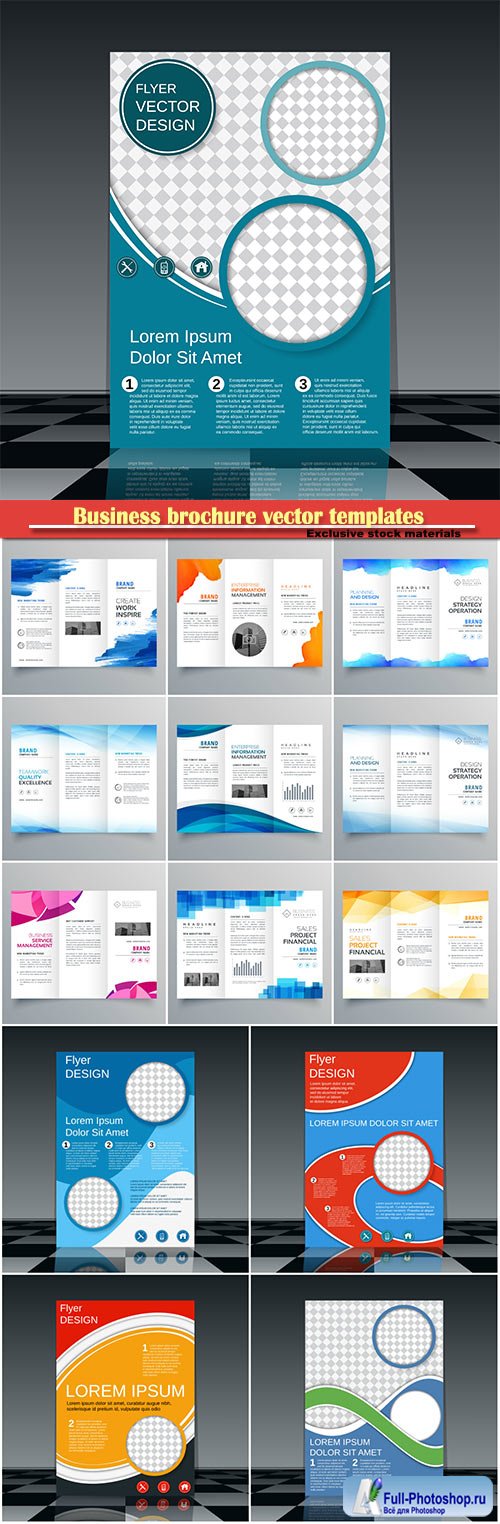 Business brochure vector templates, magazine cover, business mockup, education, presentation, report # 60