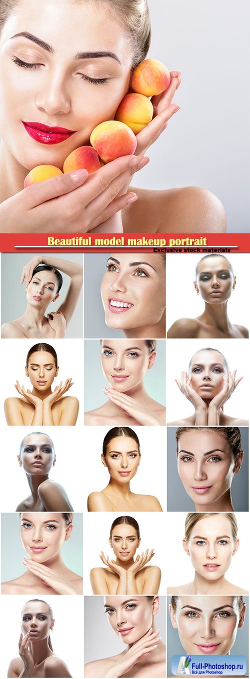 Beautiful model makeup portrait, skin care makeup