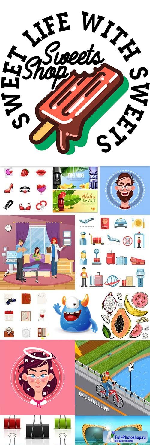 Big vector collection of illustrations and elements design 10