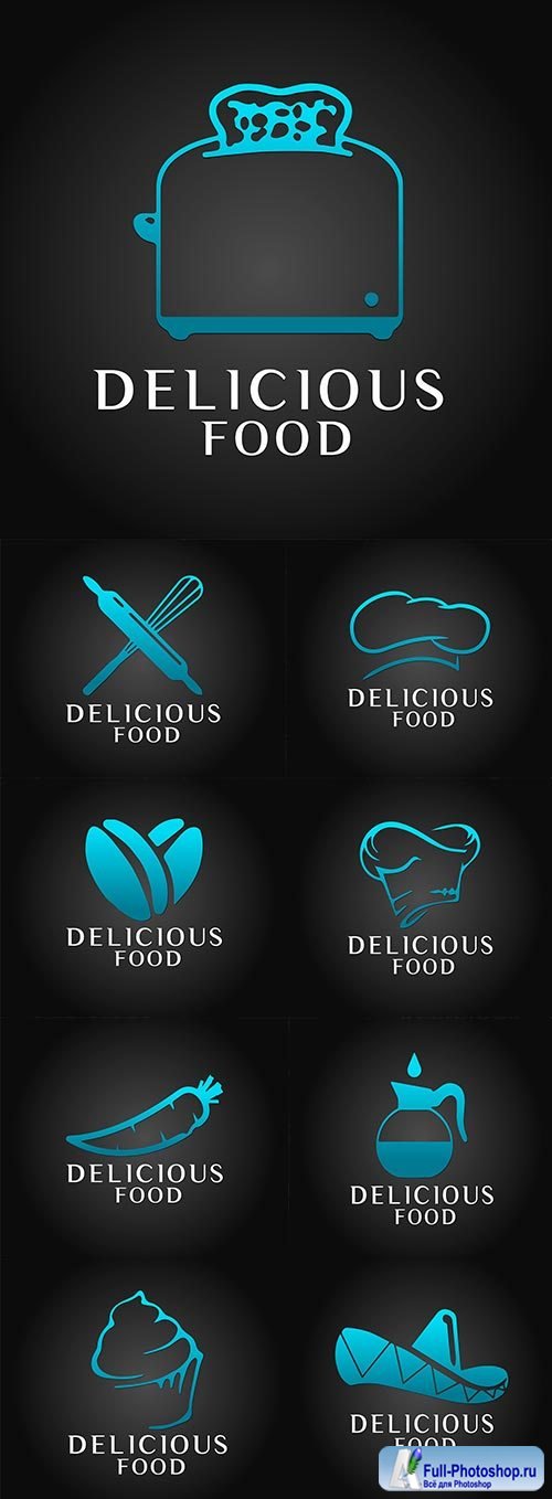 Abstract food logos creative design collection 24