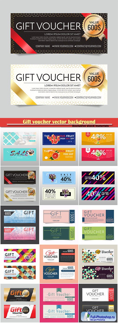 Gift voucher vector background # 6
