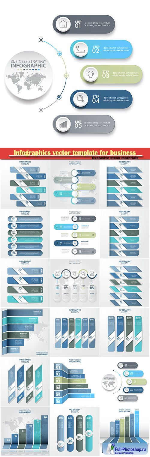 Infographics vector template for business presentations or information banner # 17