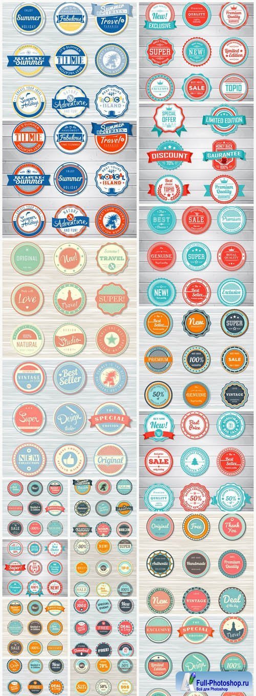 Different Labels And Stickers #139 - 20 Vector