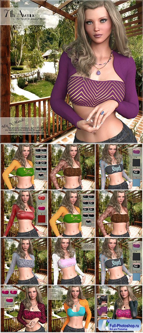 7th Ave: Hot Top Set for Genesis 8 Female