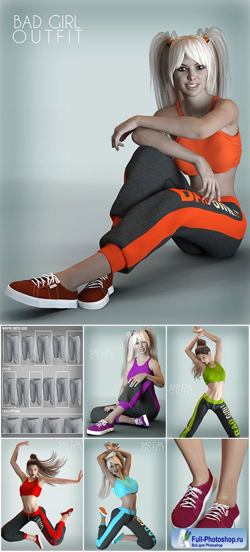 X-Fashion Workout Outfit for Genesis 3 Female(s)