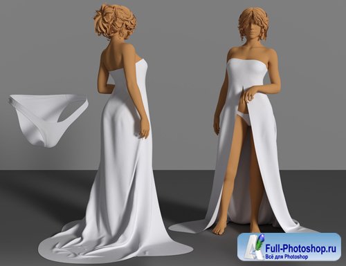 dForce Romantic Dress Outfit for Genesis 8 Female