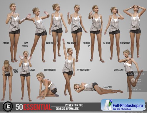 i13 50 Essential Poses for Genesis 3 Female(s)