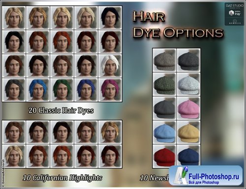 Manhattan Hair and Newsboy Cap for Genesis 3 Female(s) and Male(s)