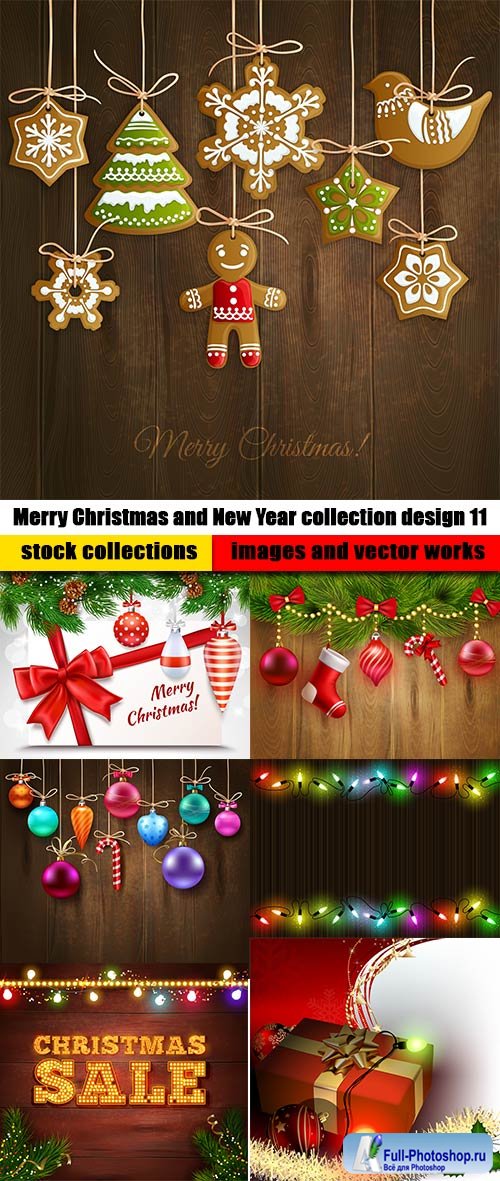 Merry Christmas and New Year collection design 11