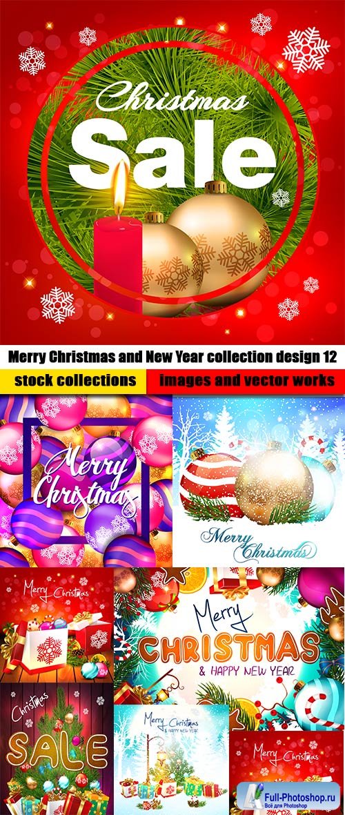 Merry Christmas and New Year collection design 12