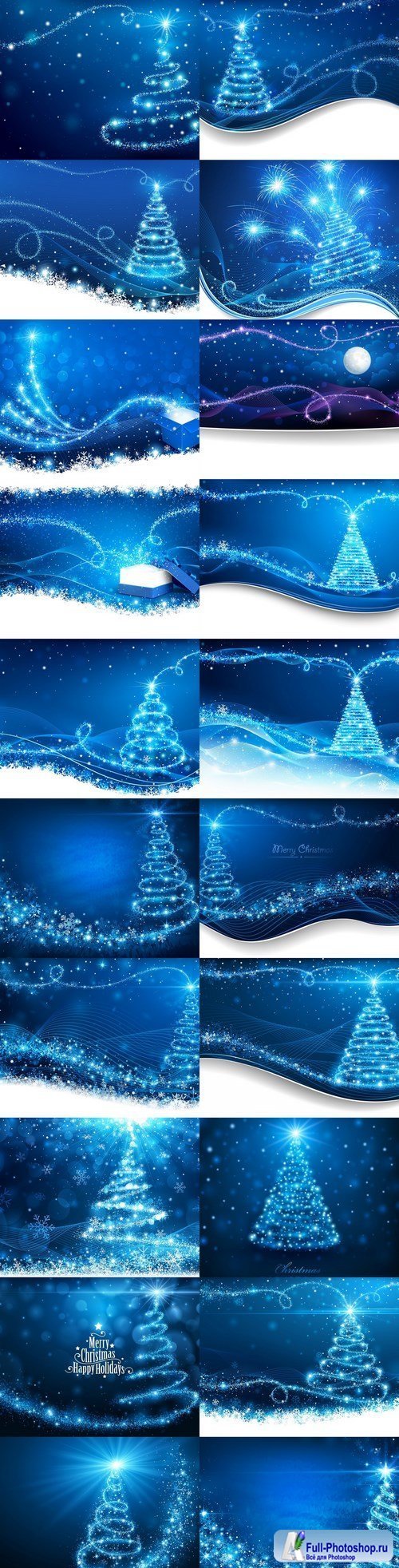 Blue Christmas Backgrounds 20xEPS