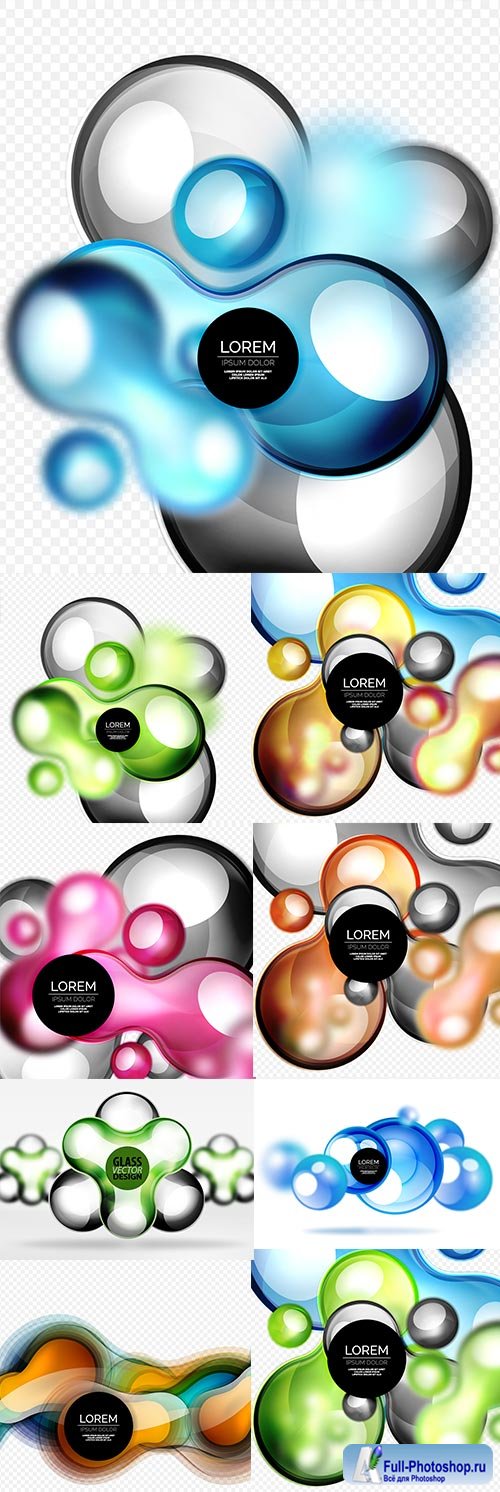 Abstract 3d decoration glass design bubble background