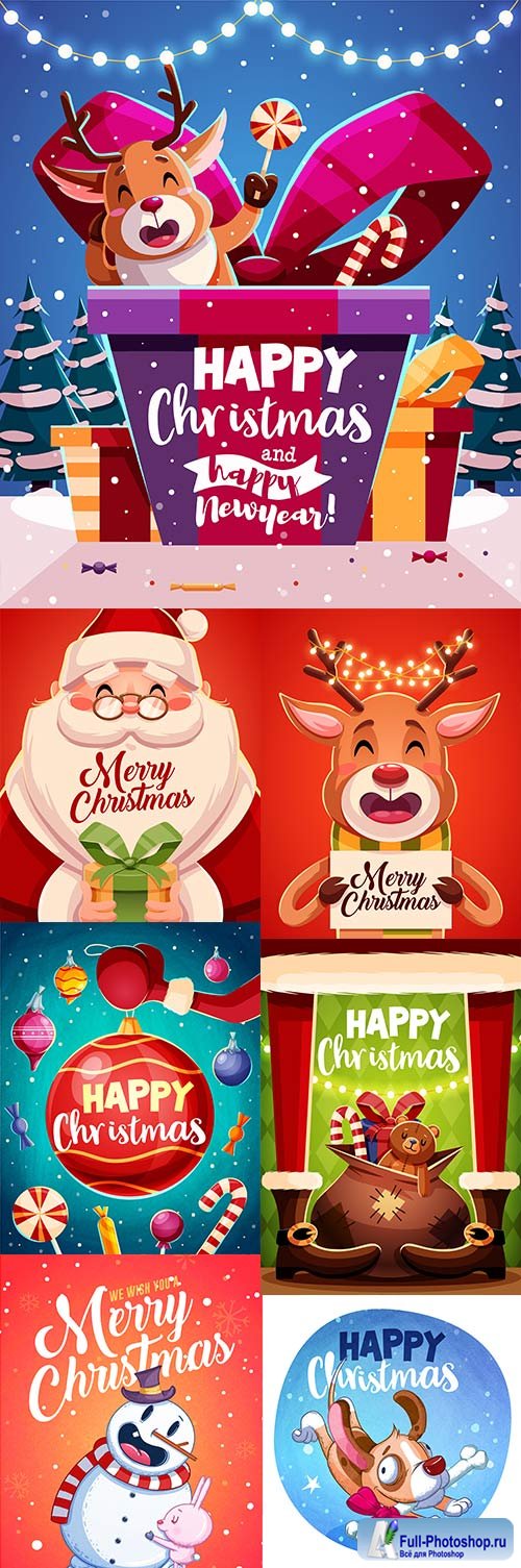 Happy Christmas and New Year design illustration 5