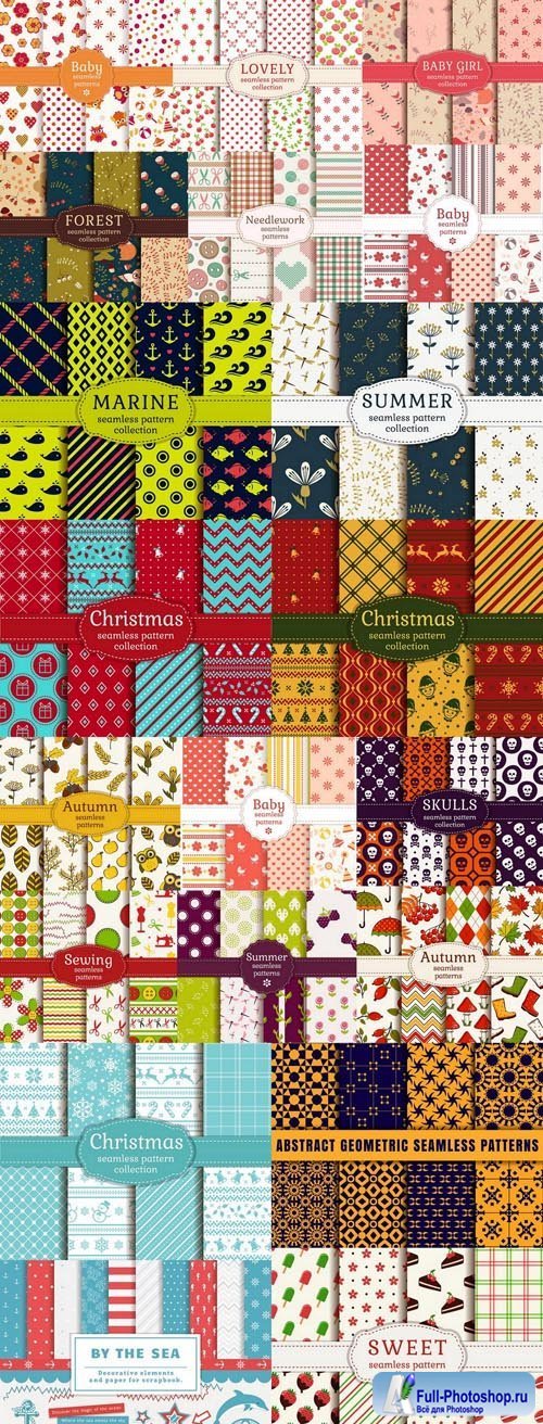 Seamless Pattern Collection #136 - 20 Vector