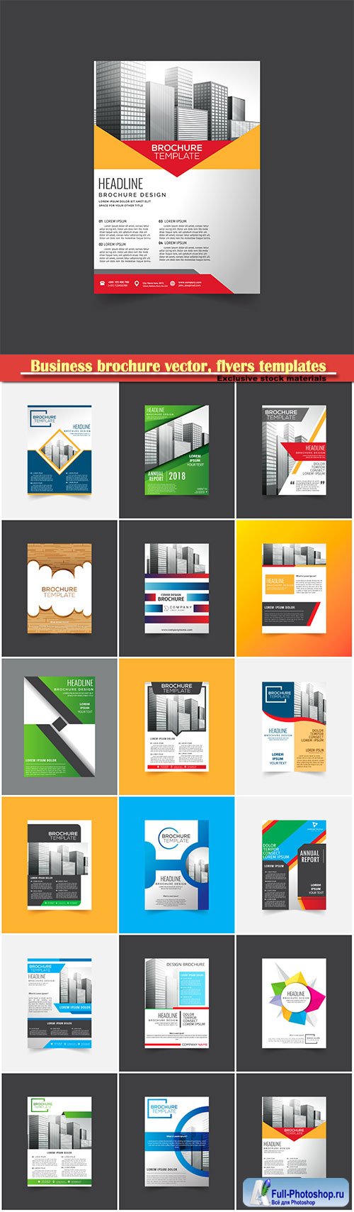 Business brochure vector, flyers templates, report cover design # 86