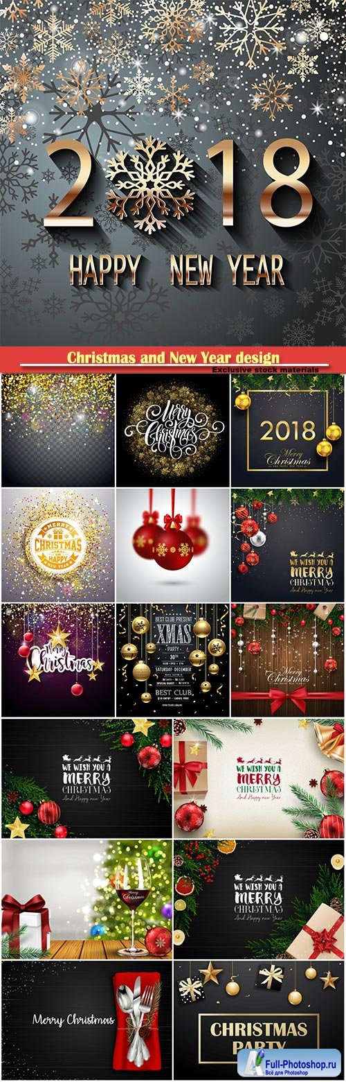 Christmas and New Year design vector illustration