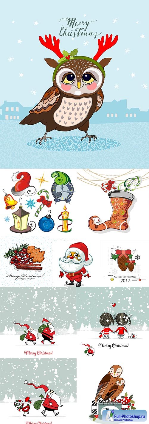 Merry Christmas and New Year collection design 23