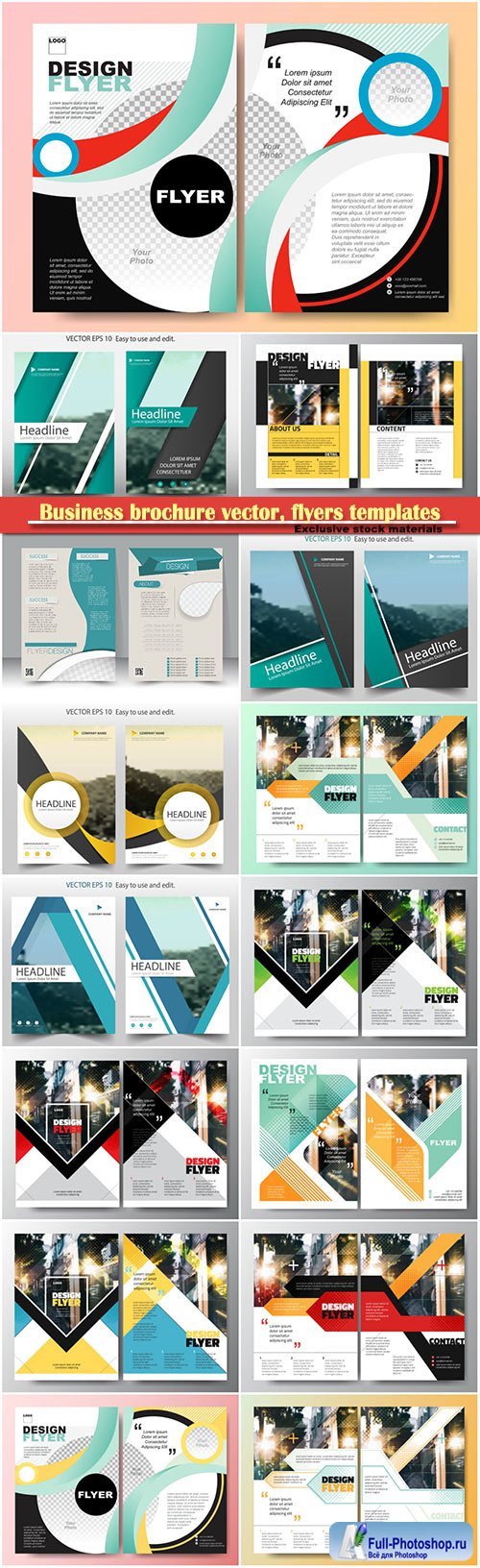 Business brochure vector, flyers templates, report cover design # 91