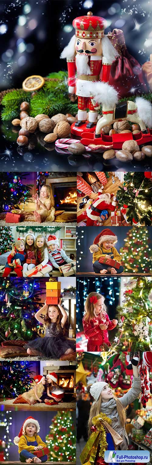 Christmas holidays of ornament happy children