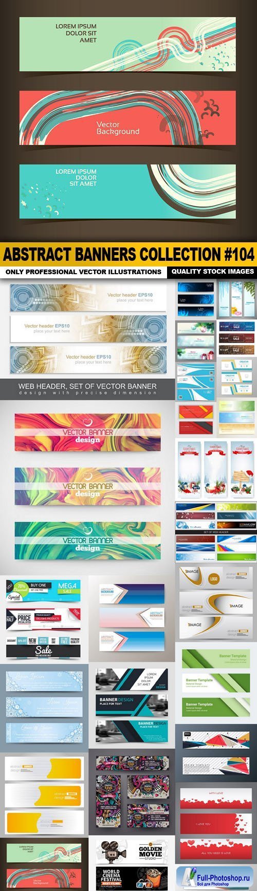 Abstract Banners Collection #104 - 25 Vectors