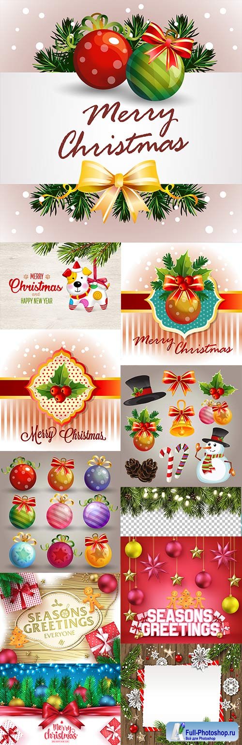 Merry Christmas and New Year design elements 7