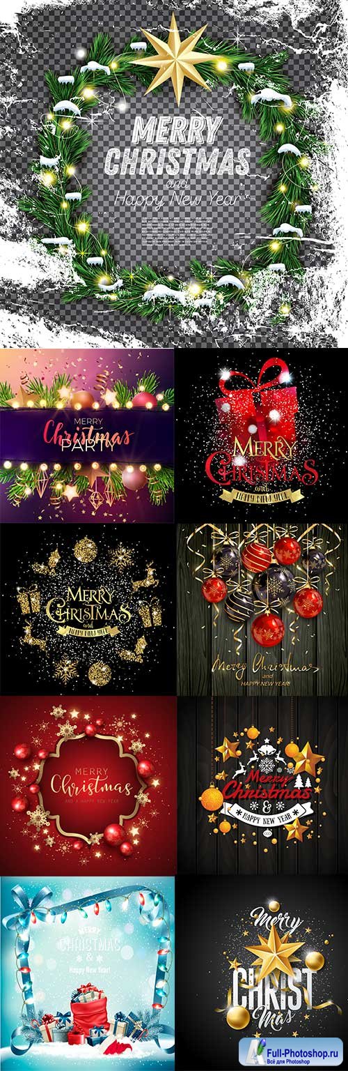 Merry Christmas and New Year design elements 8